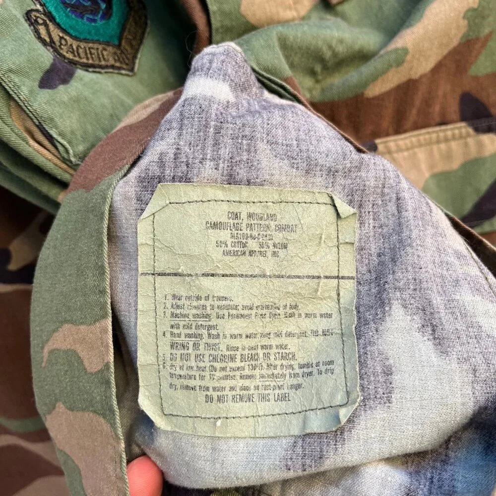 80's USAF Military Woodland Camouflage Combat Jacket - Picture 4 of 5